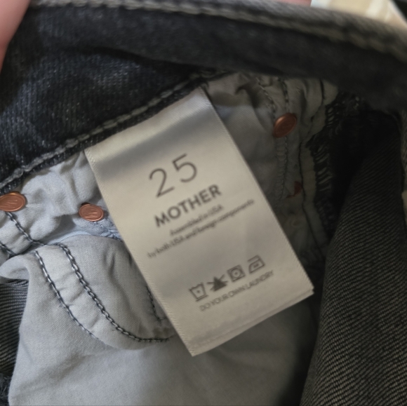 MOTHER The Half Pipe Flood Barrell High Rise Jeans Outta Sight 25 Faded Black - Picture 9 of 11